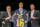 Los Angeles Rams head coach Jeff Fisher, left, Jared Goff and general manager Les Snead pose for photos after Goff was introduced by the team as the first pick in the first round of the NFL football draft, in Los Angeles, Friday, April 29, 2016. (AP Photo/Damian Dovarganes)