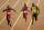 A familiar sight: Justin Gatlin and Tyson Gay chasing Usain Bolt.
