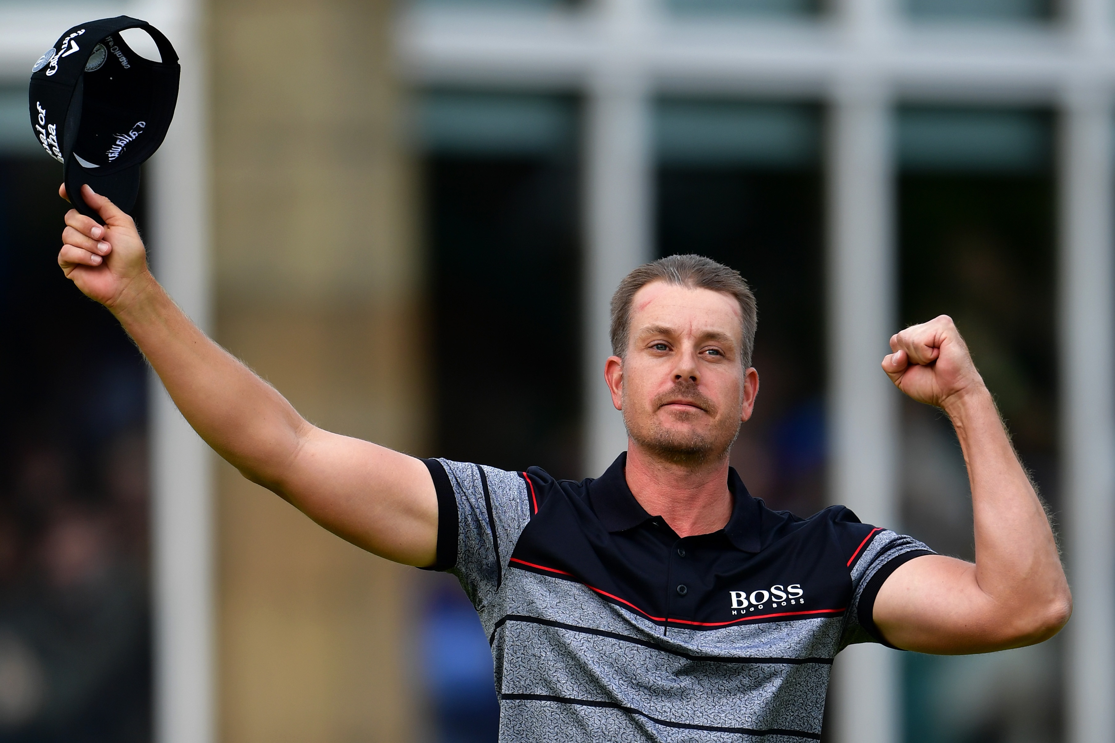 TROON, SCOTLAND - JULY 17: Henrik Stenson of Sweden celebrates victory after the winning putt during the final round on day four of the 145th Open Championship at Royal Troon on July 17, 2016 in Troon, Scotland. Henrik Stenson of Sweden finished 20 under for the tournament to claim the Open Championship. (Photo by Stuart Franklin/Getty Images)