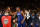 OAKLAND, CA - JULY 26:  Kevin Durant #5 of the USA Basketball Men's National Team shakes hands with his teammates during the game against China on July 26, 2016 at ORACLE Arena in Oakland, California. NOTE TO USER: User expressly acknowledges and agrees that, by downloading and/or using this Photograph, user is consenting to the terms and conditions of the Getty Images License Agreement. Mandatory Copyright Notice: Copyright 2016 NBAE (Photo by Noah Graham/NBAE via Getty Images)