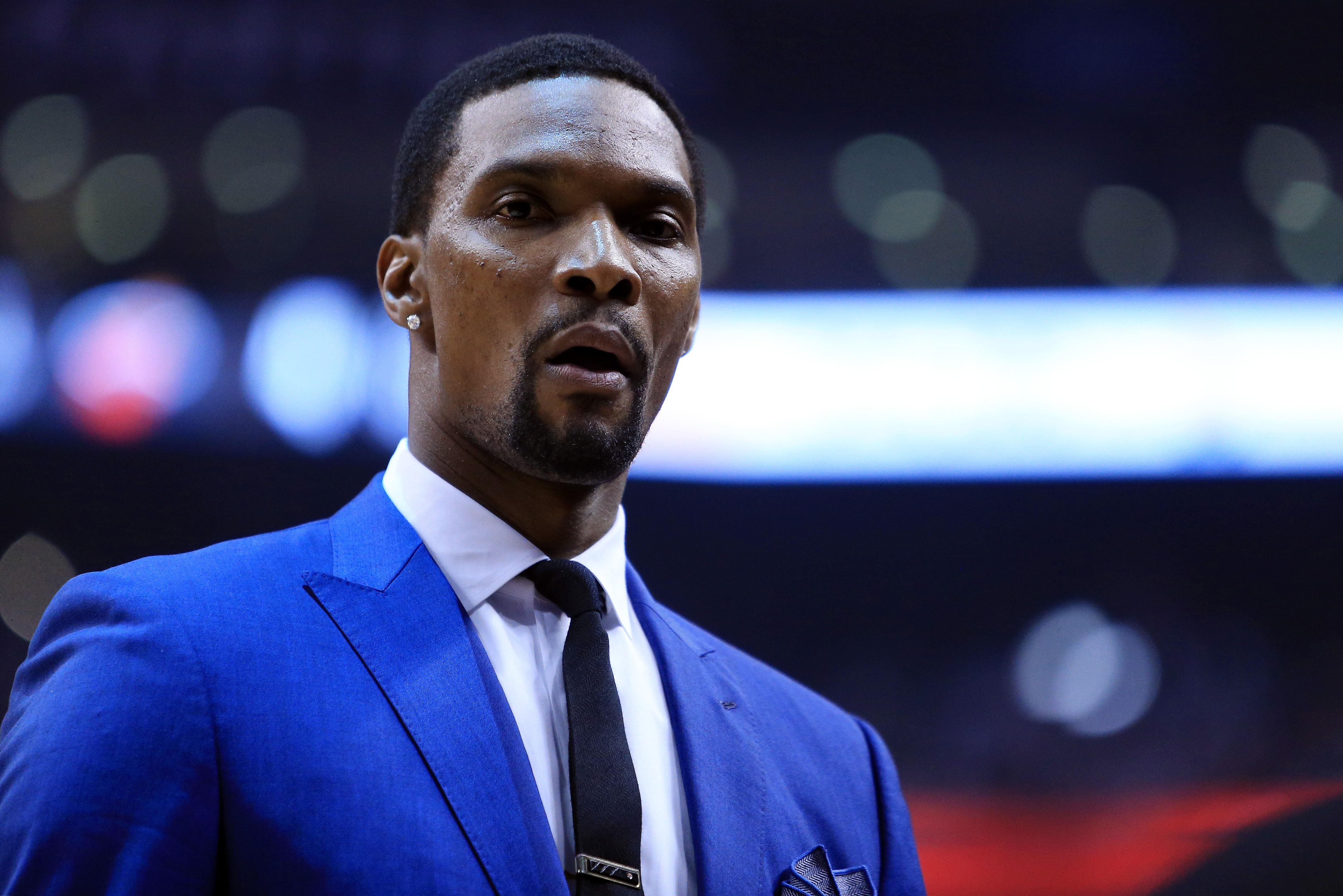 TORONTO, ON - MAY 03: Chris Bosh #1 of the Miami Heat looks on from the bench in the first half of Game One of the Eastern Conference Semifinals against the Toronto Raptors during the 2016 NBA Playoffs at the Air Canada Centre on May 3, 2016 in Toronto, Ontario, Canada. NOTE TO USER: User expressly acknowledges and agrees that, by downloading and or using this photograph, User is consenting to the terms and conditions of the Getty Images License Agreement. (Photo by Vaughn Ridley/Getty Images)