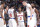 SACRAMENTO, CA - DECEMBER 9: Justin Holiday #8, Brandon Jennings #3, Kristaps Porzingis #6 and Kyle O'Quinn #9 of the New York Knicks huddle during the game against the Sacramento Kings on December 9, 2016 at Golden 1 Center in Sacramento, California. NOTE TO USER: User expressly acknowledges and agrees that, by downloading and or using this photograph, User is consenting to the terms and conditions of the Getty Images Agreement. Mandatory Copyright Notice: Copyright 2016 NBAE (Photo by Rocky Widner/NBAE via Getty Images)