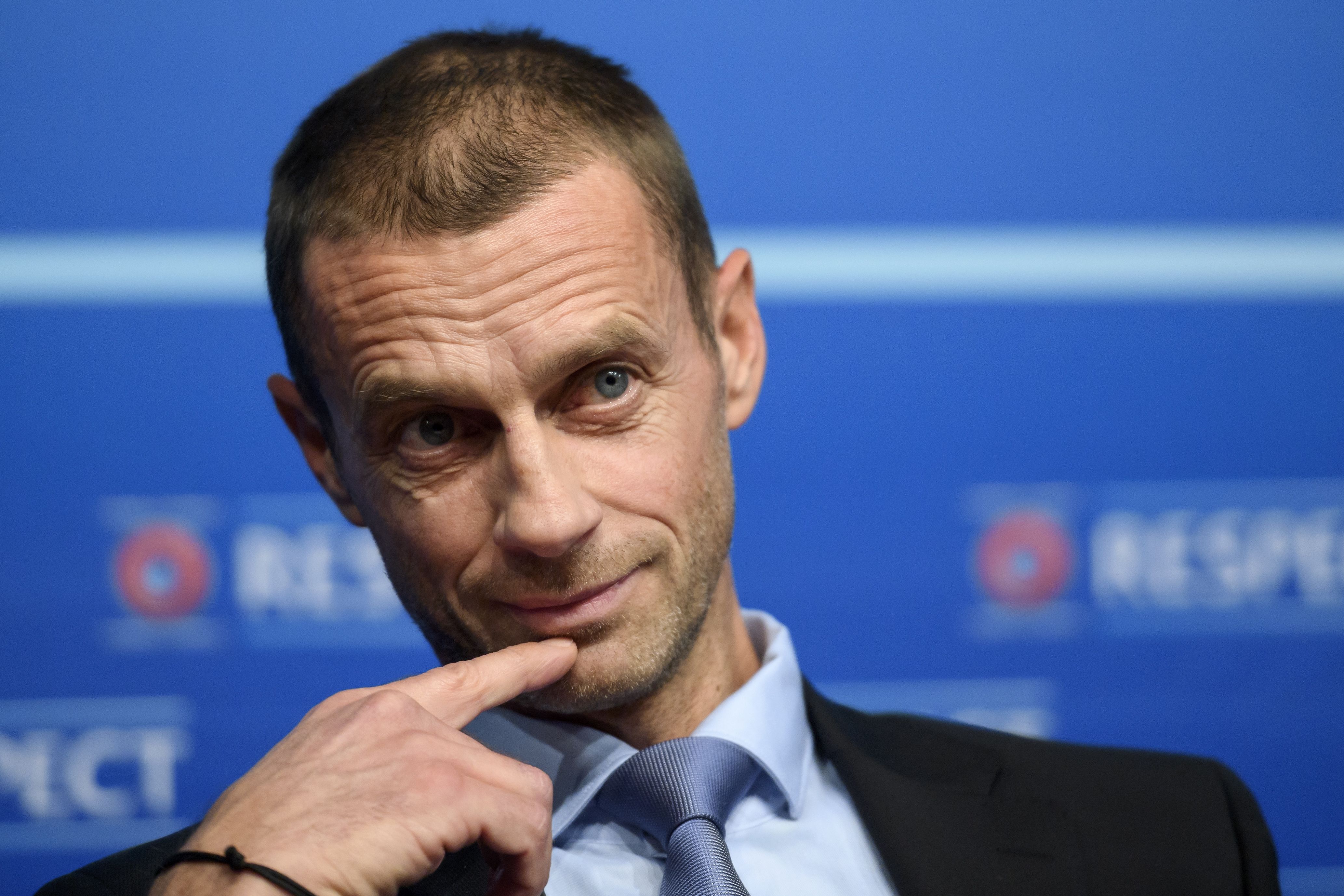 UEFA President Aleksander Ceferin looks on during a press conference closing an executive meeting at the headquarters of the European football's governing body on December 9, 2016 in Nyon. / AFP / FABRICE COFFRINI        (Photo credit should read FABRICE COFFRINI/AFP/Getty Images)
