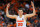 SYRACUSE, NY - FEBRUARY 13:   Tyler Lydon #20 of the Syracuse Orange gestures to the crowd at the start of overtime against the Louisville Cardinals at the Carrier Dome on February 13, 2017 in Syracuse, New York. Louisville defeated Syracuse 76-72 in overtime. (Photo by Rich Barnes/Getty Images)