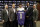Cornerback Marlon Humphrey, center, the Baltimore Ravens' first-round draft pick, poses before a news conference at the NFL football team's practice facility in Owings Mills, Md., Friday, April 28, 2017. With Humphrey are director of college scouting Joe Hortiz, coach John Harbaugh, general manager Ozzie Newsome and assistant general manager Eric DeCosta, from left. (AP Photo/Patrick Semansky)