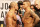 Eddie Alvarez and Dustin Poirier stare each other down for photographers during a weigh-in before UFC 211 on Friday, May 12, 2017, in Dallas before UFC 211. ( AP Photo/Gregory Payan)