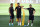 Barcelona's Brazilian forward Neymar (L), Barcelona's Uruguayan forward Luis Suarez (C) and Barcelona's Argentinian forward Lionel Messi takes a break during a training session at the Red Bull Arena in Harrison, New Jersey, on July 21, 2017, a day before their match against Juventus FC. / AFP PHOTO / Jewel SAMAD (Photo credit should read JEWEL SAMAD/AFP/Getty Images)