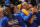 OAKLAND, CA - NOVEMBER 24:  Draymond Green #23 and Stephen Curry #30 of the Golden State Warriors smile and laugh on the bench during the game against the Los Angeles Lakers on November 24, 2015 at ORACLE Arena in Oakland, California. NOTE TO USER: User expressly acknowledges and agrees that, by downloading and or using this Photograph, user is consenting to the terms and conditions of the Getty Images License Agreement. Mandatory Copyright Notice: Copyright 2015 NBAE (Photo by Noah Graham/NBAE via Getty Images)