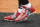 Cincinnati Bengals running back Rex Burkhead wears his custom cleats to support the Team Jack Foundation for the cause of pediatric brain cancer during practice before an NFL football game against the Philadelphia Eagles, Sunday, Dec. 4, 2016, in Cincinnati. (AP Photo/Gary Landers)