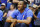 Oklahoma City Thunder guard Russell Westbrook smiles on the bench during before the team's NBA preseason basketball game against the Houston Rockets in Tulsa, Okla., Tuesday, Oct. 3, 2017. (AP Photo/Sue Ogrocki)