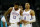 CHARLOTTE, NC - JANUARY 13:  Teammates Paul George #13 and Russell Westbrook #0 of the Oklahoma City Thunder talk during their game against the Charlotte Hornets at Spectrum Center on January 13, 2018 in Charlotte, North Carolina.  NOTE TO USER: User expressly acknowledges and agrees that, by downloading and or using this photograph, User is consenting to the terms and conditions of the Getty Images License Agreement.  (Photo by Streeter Lecka/Getty Images)
