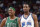 ORLANDO, FL - APRIL 12:  Paul Pierce #34 of the Boston Celtics stands next to Tracy McGrady #1 of the Orlando Magic during the NBA game at TD Waterhouse Centre on April 12, 2003 in Orlando, Florida.  The Magic won 89-86.  NOTE TO USER:  User expressly acknowledges and agrees that, by downloading and or using this Photograph, User is consenting to the terms and conditions of the Getty Images License Agreement.  Mandatory Copyright Notice:  Copyright 2003 NBAE  (Photo by Fernando Medina/NBAE via Getty Images)