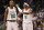 Boston Celtics guards Ray Allen (20) and Rajon Rondo (9) confer during the first quarter against the Orlando Magic in Game 6 of the NBA Eastern Conference basketball finals in Boston, Friday, May 28, 2010. (AP Photo/Winslow Townson)