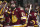 Minnesota Duluth players celebrate a goal by center Jared Thomas (22) against Notre Dame in the first period during an NCAA Frozen Four championship college hockey game, Saturday, April 7, 2018,in St. Paul, Minn.. (AP Photo/Andy Clayton-King)