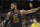 Cleveland Cavaliers' LeBron James talks with a teammate in the second half of Game 7 of an NBA basketball first-round playoff series against the Indiana Pacers, Sunday, April 29, 2018, in Cleveland. (AP Photo/Tony Dejak)