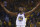 Golden State Warriors' Kevin Durant celebrates a score against the San Antonio Spurs during the first quarter in Game 5 of a first-round NBA basketball playoff series Tuesday, April 24, 2018, in Oakland, Calif. (AP Photo/Ben Margot)