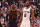 SAN ANTONIO, TX - MARCH 27:  LeBron James #23 of the Cleveland Cavaliers and Kawhi Leonard #2 of the San Antonio Spurs stand on the court during a game on March 27, 2017 at the AT&T Center in San Antonio, Texas. NOTE TO USER: User expressly acknowledges and agrees that, by downloading and or using this photograph, user is consenting to the terms and conditions of the Getty Images License Agreement. Mandatory Copyright Notice: Copyright 2017 NBAE (Photos by Noah Graham/NBAE via Getty Images)