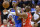 Oklahoma City Thunder forward Carmelo Anthony (7) passes the ball under pressure from Houston Rockets guard Chris Paul (3) during the second half of an NBA basketball game Saturday, April 7, 2018, in Houston. (AP Photo/Michael Wyke)
