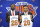 New York Knicks NBA basketball team draft picks Mitchell Robinson, left, and Kevin Knox pose with their jerseys at the teams training facility Friday, June 22, 2018, in Tarrytown, N.Y. (AP Photo/Kevin Hagen)