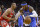 Oklahoma City Thunder forward Carmelo Anthony (7) looks to drive around Houston Rockets guard Gerald Green (14) during the first half of an NBA basketball game Saturday, April 7, 2018, in Houston. (AP Photo/Michael Wyke)