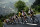 TOPSHOT - Great Britain's Team Sky cycling team teammates, with Great Britain's Geraint Thomas (3rdR), wearing the overall leader's yellow jersey, ascend with the pack the Col du Tourmalet pass during the 19th stage of the 105th edition of the Tour de France cycling race, on July 27, 2018 between Lourdes and Laruns, southwestern France. (Photo by Philippe LOPEZ / AFP)        (Photo credit should read PHILIPPE LOPEZ/AFP/Getty Images)
