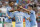Manchester City midfielder Bernardo Silva (20) is congratulated by teammates after scoring a goal during the first half of an International Champions Cup tournament soccer match against FC Bayern, Saturday, July 28, 2018, in Miami Gardens, Fla. (AP Photo/Lynne Sladky)