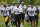Pittsburgh Steelers offensive linemen Maurkice Pouncey (53), Marcus Gilbert (77), Ramon Foster (73), Alejandro Villanueva (78) and David DeCastro (66) move between fields during NFL football practice, Tuesday, June 12, 2018, in Pittsburgh. (AP Photo/Keith Srakocic)