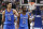 Oklahoma City Thunder guard Reggie Jackson (15) and center Steven Adams (12) look at referees as they head to the bench for a timeout after a call went against the Thunder during the second half of an NBA basketball game against the Dallas Mavericks on Sunday, Dec. 28, 2014, in Dallas. The Mavericks won 112-107. (AP Photo/LM Otero)