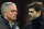 FILE PHOTO (EDITORS NOTE: GRADIENT ADDED - COMPOSITE OF TWO IMAGES - Image numbers (L) 670853046 and 632296086) In this composite image a comparision has been made between Jose Mourinho manager of Manchester United (L) and Mauricio Pochettino, Manager of Tottenham Hotspur. Manchester United and Tottenham Hotspur meet in a Premier League match on October 28, 2017 at Old Trafford in Manchester.  ****LEFT IMAGE*** MANCHESTER, ENGLAND - APRIL 20: Jose Mourinho manager of Manchester United looks on after the UEFA Europa League quarter final second leg match between Manchester United and RSC Anderlecht at Old Trafford on April 20, 2017 in Manchester, United Kingdom. Manchester United reach the semi-finals 3-2 on aggregate. (Photo by Laurence Griffiths/Getty Images) ***RIGHT IMAGE*** MANCHESTER, ENGLAND - JANUARY 21: Mauricio Pochettino, Manager of Tottenham Hotspur looks on during the Premier League match between Manchester City and Tottenham Hotspur at the Etihad Stadium on January 21, 2017 in Manchester, England.