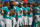 MIAMI, FL - AUGUST 25: Miami Dolphins during the National Anthem before a preseason game between the Miami Dolphins and the Baltimore Ravens at Hard Rock Stadium on August 25, 2018 in Miami, Florida. (Photo by Mark Brown/Getty Images)
