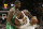 Cleveland Cavaliers' LeBron James, right, tries to get past Boston Celtics' Kyrie Irving in the second half of an NBA basketball game, Tuesday, Oct. 17, 2017, in Cleveland. The Cavaliers won 102-99. (AP Photo/Tony Dejak)