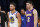 Los Angeles Lakers guard Lonzo Ball #2 and Golden State Warriors guard Stephen Curry #30 in an NBA basketball game Wednesday, Nov. 29, 2017, in Los Angeles. Golden State Warriors won 127-123 in overtime. (AP Photo/Ringo H.W. Chiu)