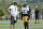 Pittsburgh Steelers quarterback Ben Roethlisberger (7) talks with wide receiver James Washington (13) at practice during NFL football training camp in Latrobe, Pa., Tuesday, Aug. 7, 2018 . (AP Photo/Keith Srakocic)