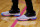 MIAMI, FL - JANUARY 08:  A detail of Dwyane Wade #3 of the Miami Heat shoes against the Denver Nuggets during the first half at American Airlines Arena on January 8, 2019 in Miami, Florida. NOTE TO USER: User expressly acknowledges and agrees that, by downloading and or using this photograph, User is consenting to the terms and conditions of the Getty Images License Agreement.  (Photo by Michael Reaves/Getty Images)