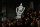 KINGSTON UPON THAMES, ENGLAND - JANUARY 26: AFC Wimbledon fans celebrates with a FA Cup trophy replica after Scott Wagstaff of AFC Wimbledon scored his team's third goal during the FA Cup Fourth Round match between AFC Wimbledon and West Ham United at The Cherry Red Records Stadium on January 26, 2019 in Kingston upon Thames, United Kingdom. (Photo by Clive Rose/Getty Images)