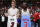 Miami Heat guard Dwyane Wade, right, and Atlanta Hawks guard Kevin Huerter swap jerseys after an NBA basketball game, Monday, March 4, 2019, in Miami.  (AP Photo/Wilfredo Lee)