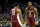 CHARLOTTE, NORTH CAROLINA - MARCH 15: Teammates Phil Cofer #0 and David Nichols #11 of the Florida State Seminoles react against the Virginia Cavaliers during their game in the semifinals of the 2019 Men's ACC Basketball Tournament at Spectrum Center on March 15, 2019 in Charlotte, North Carolina.  (Photo by Streeter Lecka/Getty Images)