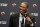 Former Miami Heat player  Chris Bosh speaks at a press conference before the team's retirement of his jersey at halftime of an NBA game between the Heat and the Orlando Magic, Tuesday, March 26, 2019, in Miami. Bosh played 13 seasons, the first seven in Toronto and the last six in Miami. He averaged 19.2 points and 8.5 rebounds, was an All-Star 11 times and won two championships.(AP Photo/Joe Skipper)