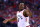 TORONTO, ON - APRIL 13:  Kyle Lowry #7 of the Toronto Raptors reacts after a call by an official in the first half during Game One of the first round of the 2019 NBA Playoff against the Orlando Magic at Scotiabank Arena on April 13, 2019 in Toronto, Canada.  NOTE TO USER: User expressly acknowledges and agrees that, by downloading and or using this photograph, User is consenting to the terms and conditions of the Getty Images License Agreement.  (Photo by Vaughn Ridley/Getty Images)