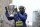 Lawrence Cherono, of Kenya, holds the trophy after winning the 123rd Boston Marathon, on Monday, April 15, 2019, in Boston. (AP Photo/Winslow Townson)