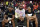 LAS VEGAS, NV - JUNE 14: Chris Paul #3 of the Houston Rockets, LeBron James #23 of the Los Angeles Lakers and Russell Westbrook #0 of the Oklahoma City Thunder attend a game between the Las Vegas Aces and New York Liberty  on June 14, 2019 at the Mandalay Bay Events Center in Las Vegas, Nevada. NOTE TO USER: User expressly acknowledges and agrees that, by downloading and or using this photograph, User is consenting to the terms and conditions of the Getty Images License Agreement. Mandatory Copyright Notice: Copyright 2019 NBAE  (Photo by David Becker/NBAE via Getty Images)