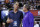 LAS VEGAS, NEVADA - JULY 10: General manager Rob Pelinka of the Los Angeles Lakers (L) talks with head coach Frank Vogel of the Los Angeles Lakers (R) during the 2019 Summer League at the Thomas & Mack Center on July 10, 2019 in Las Vegas, Nevada. NOTE TO USER: User expressly acknowledges and agrees that, by downloading and or using this photograph, User is consenting to the terms and conditions of the Getty Images License Agreement. (Photo by Michael Reaves/Getty Images)