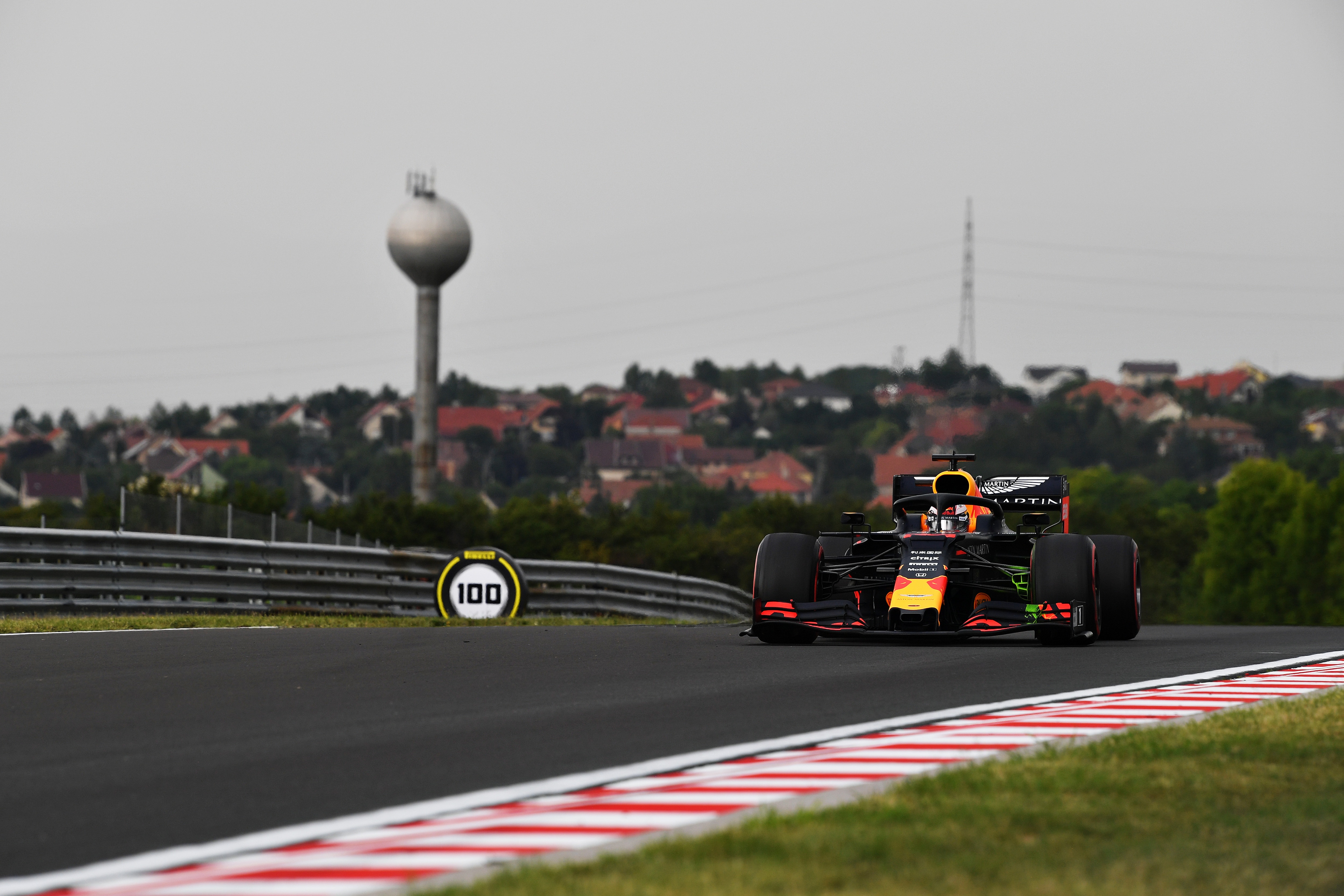 BUDAPEST, HUNGARY - AUGUST 02: Max Verstappen of the Netherlands driving the (33) Aston Martin Red Bull Racing RB15 on track during practice for the F1 Grand Prix of Hungary at Hungaroring on August 02, 2019 in Budapest, Hungary. (Photo by Dan Mullan/Getty Images)