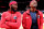 WASHINGTON, DC - OCTOBER 1: John Wall #2, and Bradley Beal #3 of the Washington Wizards are seen during the National Anthem before the game against the New York Knicks on October 1, 2018 at Capital One Arena in Washington, DC. NOTE TO USER: User expressly acknowledges and agrees that, by downloading and/or using this photograph, user is consenting to the terms and conditions of the Getty Images License Agreement. Mandatory Copyright Notice: Copyright 2018 NBAE (Photo by Ned Dishman/NBAE via Getty Images)