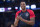 Washington Wizards center Dwight Howard reacts from the bench during the second half of an NBA basketball game against the New York Knicks, Sunday, April 7, 2019, at Madison Square Garden in New York. The Knicks won 113-110. (AP Photo/Mary Altaffer)