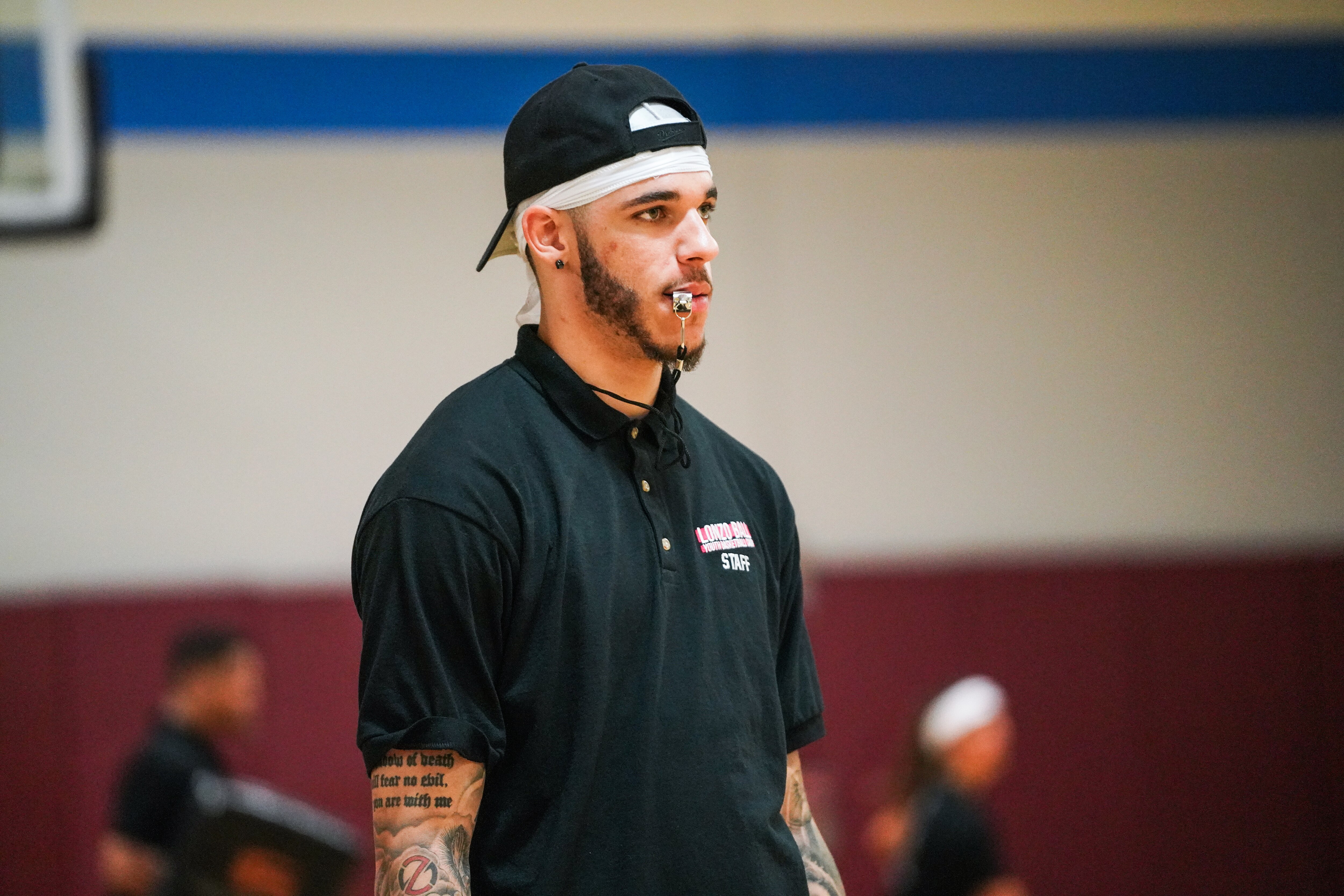 RANCHO CUCAMONGA, CALIFORNIA - AUGUST 11: Lonzo Ball looks on at his first annual basketball camp on August 11, 2019 in Rancho Cucamonga, California. (Photo by Cassy Athena/Getty Images)
