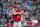 Los Angeles Angels' Mike Trout is pictrued between pitches of an at-bat durin a baseball game against the Seattle Mariners, Friday, May 31, 2019, in Seattle. The Mariners won the game 4-3. (AP Photo/Stephen Brashear)