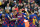 TOPSHOT - Barcelona's French forward Antoine Griezmann (3R) celebrates with Barcelona's Chilean midfielder Arturo Vidal, Barcelona's Uruguayan forward Luis Suarez and Barcelona's Argentine forward Lionel Messi after scoring a goal during the Spanish league football match FC Barcelona against Deportivo Alaves at the Camp Nou stadium in Barcelona on December 21, 2019. (Photo by LLUIS GENE / AFP) (Photo by LLUIS GENE/AFP via Getty Images)