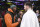 CORRECTS THE SCORE TO 95 - Former Los Angeles Laker Kobe Bryant, left, greets Dallas Mavericks guard Luka Doncic after an NBA basketball game Sunday, Dec. 29, 2019, in Los Angeles. The Lakers won 108-95. (AP Photo/Michael Owen Baker)