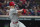 Philadelphia Phillies' J.T. Realmuto watches his hit against the Cleveland Indians during a baseball game in Cleveland, Saturday, Sept. 21, 2019. (AP Photo/Phil Long)